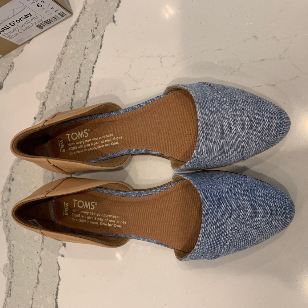 Jutti D' orsay honey leather/ blue chambry shoe